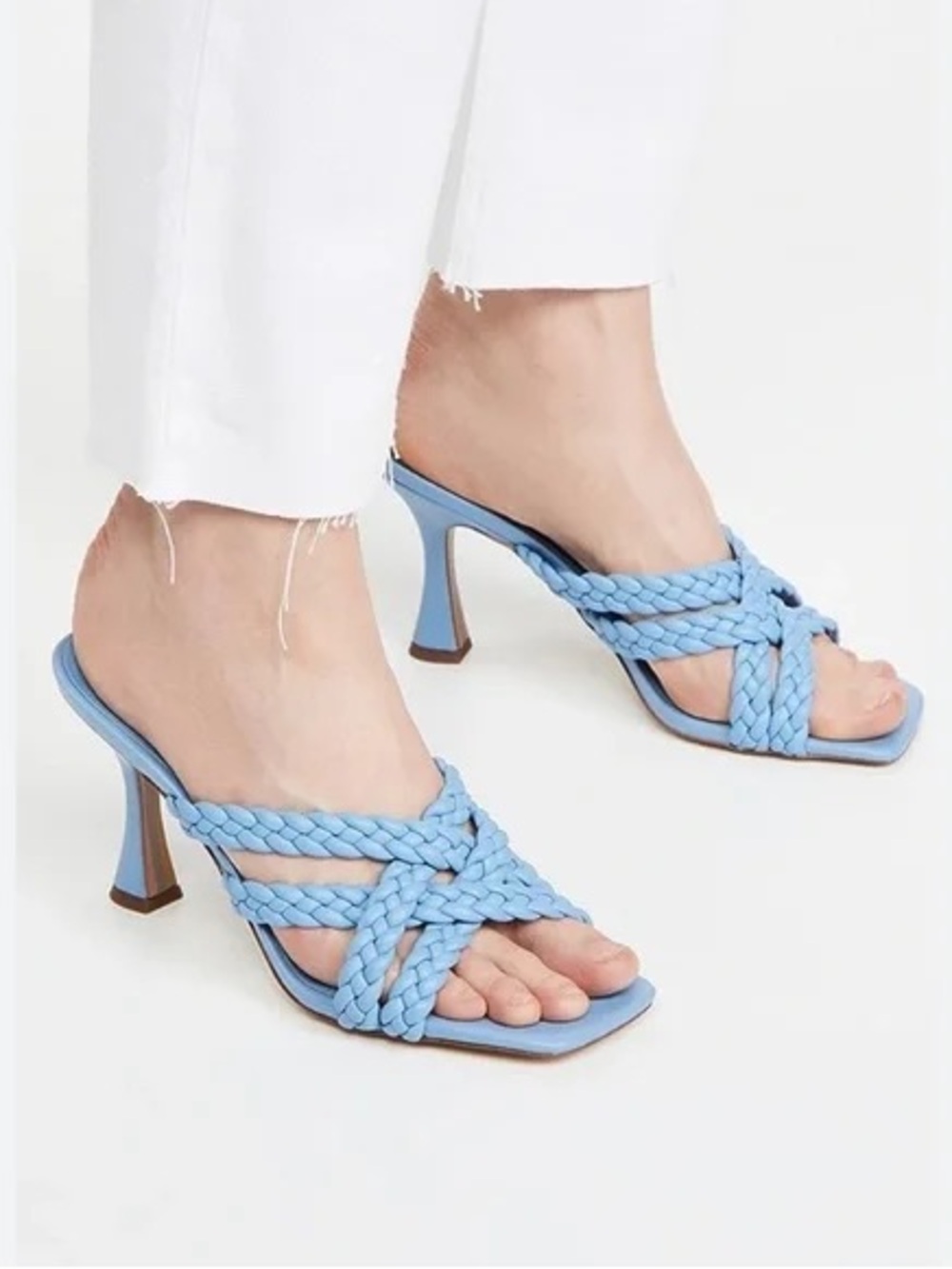 Sam Edelman Marjorie Blue Braided Leather Strappy Sandals